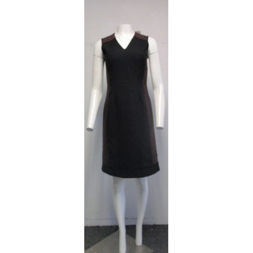 REED KRAKOFF Burgundy/Black Colorblock Dress